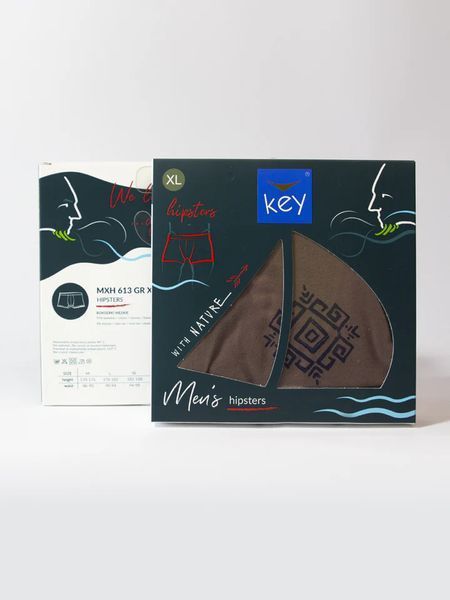 KEY Чоловіча білизна боксерки MXH 613 BR 2XL(р) brown 18730