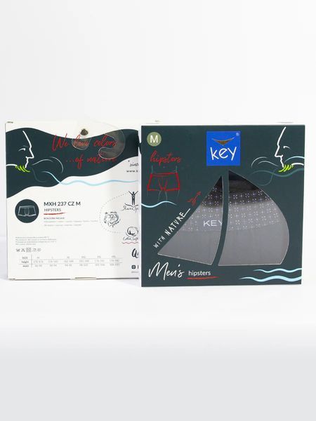 KEY Чоловіча білизна боксерки MXH 237 CZ M(р) чорний 19355
