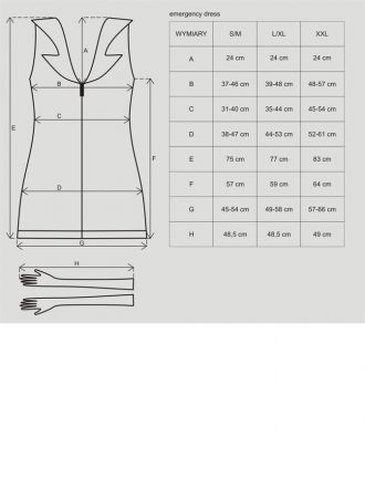 OBSESSIVE Еротична білизна ігрові костюми EMERGENCY DRESS L-XL(р) білий 18932